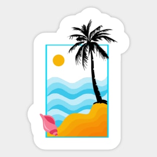 Sea sand sun shell Sticker